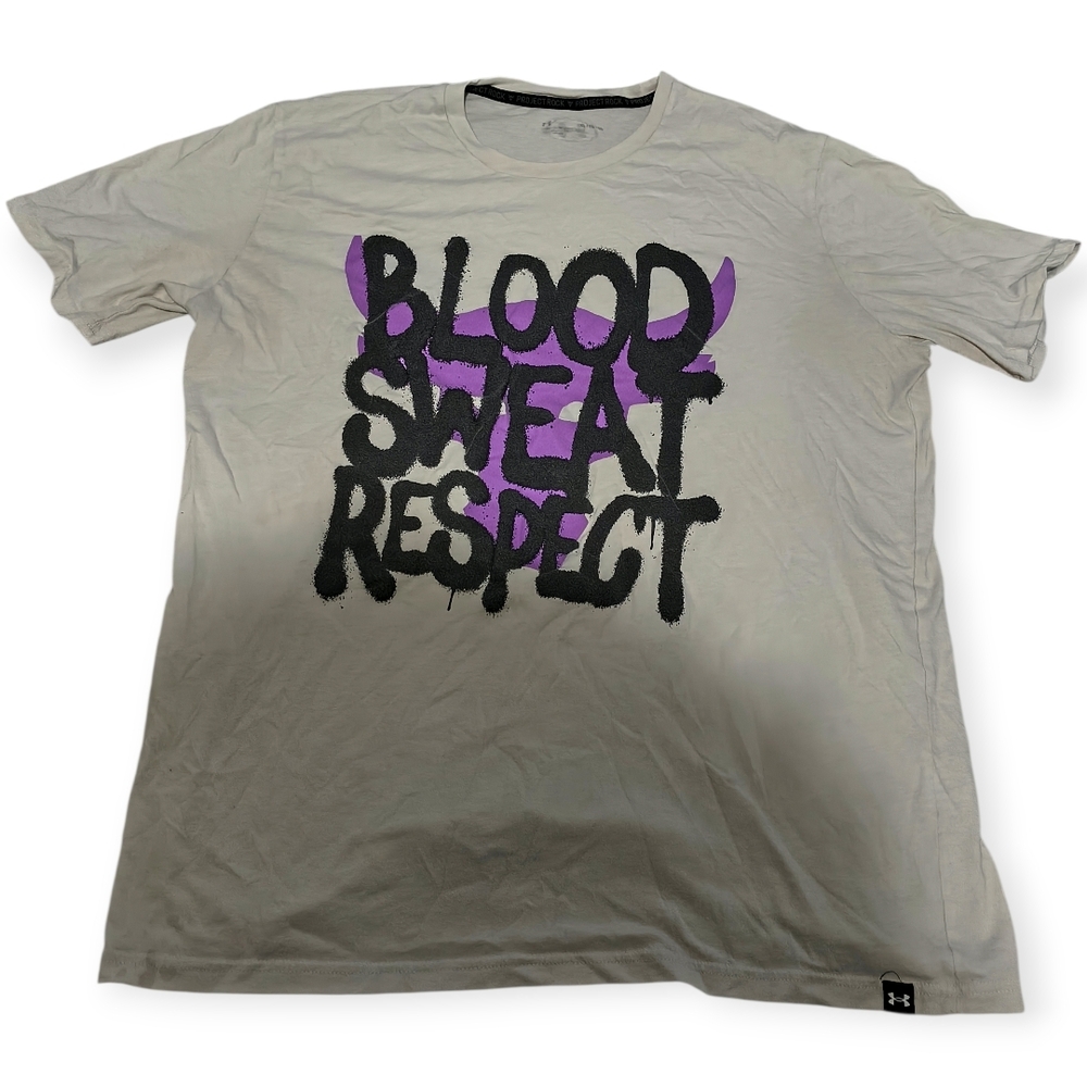 Under Armour White Tee with Purple and Black Graphic